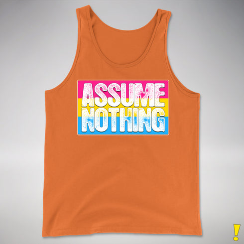 Assume Nothing Pansexual Pride Flag Premium Tank Top - Orange